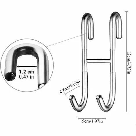 DEVENIRRICHE 2PCS Crochets De Douche En Acier Inoxydable Crochets De Salle De Bain Avec Protection En Silicone Pour Paroi De Douche En Verre Douche Murale Crochet à Serviettes 2 DEVENIRRICHE 2PCS Crochets De Douche En Acier Inoxydable Crochets De Salle De Bain Avec Protection En Silicone Pour Paroi De Douche En Verre Douche Murale Crochet à Serviettes – Image 2