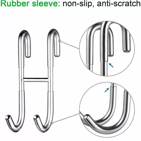 DEVENIRRICHE 2PCS Crochets De Douche En Acier Inoxydable Crochets De Salle De Bain Avec Protection En Silicone Pour Paroi De Douche En Verre Douche Murale Crochet à Serviettes 3 DEVENIRRICHE 2PCS Crochets De Douche En Acier Inoxydable Crochets De Salle De Bain Avec Protection En Silicone Pour Paroi De Douche En Verre Douche Murale Crochet à Serviettes – Image 3