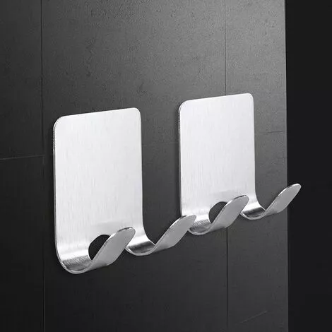 DEVENIRRICHE Crochet Adhésif Porte Rasoir Double Crochet Métal Waterproof Support De Rasoir Accroche Serviette Salle De Bain En Acier INOX Pour La Douche Peut Supporter Jusqu'à 1 Kg (4 Pièces) 3 DEVENIRRICHE Crochet Adhésif Porte Rasoir Double Crochet Métal Waterproof Support De Rasoir Accroche Serviette Salle De Bain En Acier INOX Pour La Douche Peut Supporter Jusqu'à 1 Kg (4 Pièces) – Image 3