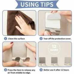 DEVENIRRICHE Crochet Adhésif Porte Rasoir Double Crochet Métal Waterproof Support De Rasoir Accroche Serviette Salle De Bain En Acier INOX Pour La Douche Peut Supporter Jusqu'à 1 Kg (4 Pièces) 9 DEVENIRRICHE Crochet Adhésif Porte Rasoir Double Crochet Métal Waterproof Support De Rasoir Accroche Serviette Salle De Bain En Acier INOX Pour La Douche Peut Supporter Jusqu'à 1 Kg (4 Pièces) -Treuil, cric, palan et accessoires Soldes Boutique 30026865 5