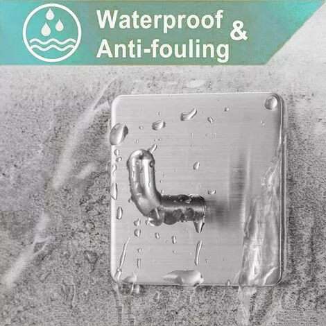 BRIDAY 4PCS Crochet Adhésif, Crochet Imperméable Et Résistant En Acier Inoxydable Pour Salle De Bain, Cuisine, Mur, Porte, Armoire 4 BRIDAY 4PCS Crochet Adhésif, Crochet Imperméable Et Résistant En Acier Inoxydable Pour Salle De Bain, Cuisine, Mur, Porte, Armoire – Image 4