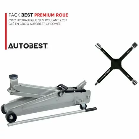 Pack BEST PREMIUM ROUE Cric Hydraulique SUV Roulant 2.25t Et Clé En Croix Autobest Chromée 1 Pack BEST PREMIUM ROUE Cric Hydraulique SUV Roulant 2.25t Et Clé En Croix Autobest Chromée