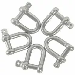 DEVENIRRICHE M5 D Manilles Acier Inoxydable 304 D Manille Goupille Vis Boucle Manille Manille Droite Joint Fermoir Manille Droite En Acier Manille En Forme De U Avec Fermeture 10PCS