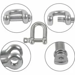 DEVENIRRICHE M5 D Manilles Acier Inoxydable 304 D Manille Goupille Vis Boucle Manille Manille Droite Joint Fermoir Manille Droite En Acier Manille En Forme De U Avec Fermeture 10PCS -Treuil, cric, palan et accessoires Soldes Boutique 30555310 3