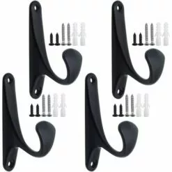 DEVENIRRICHE Lot De 4 Crochets En Métal à Visser Pour Vêtements, Serviettes, Sacs à Dos, Lanternes