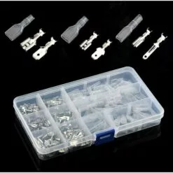 ABCRITAL 270 Pcs Fil Électrique Connecteur Mâle Femelle Spade Connecteurs De Fils Crimp Terminal Block Avec Isolant Sleeve Kit 2,8 Mm 4,8 Mm 6,3 Mm -Treuil, cric, palan et accessoires Soldes Boutique 31495315 4
