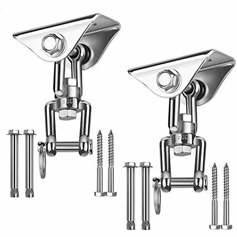 BRIDAY Lourds Crochet De Plafond Avec SUS304 Acier Inoxydable 360° Rotation 4 Vis De Fixation Pour Béton Bois Ensembles Yoga Hamac Chaise Accrochante CostumDeux Pièces 1 BRIDAY Lourds Crochet De Plafond Avec SUS304 Acier Inoxydable 360° Rotation 4 Vis De Fixation Pour Béton Bois Ensembles Yoga Hamac Chaise Accrochante CostumDeux Pièces