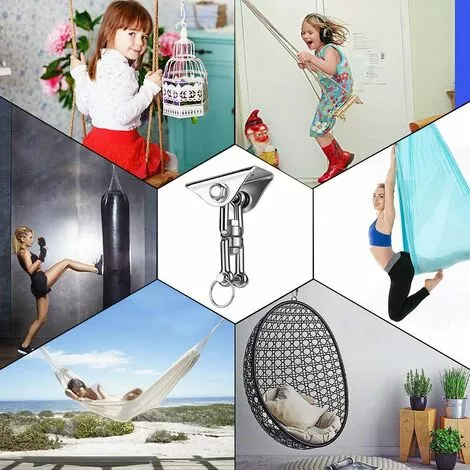 BRIDAY Lourds Crochet De Plafond Avec SUS304 Acier Inoxydable 360° Rotation 4 Vis De Fixation Pour Béton Bois Ensembles Yoga Hamac Chaise Accrochante CostumDeux Pièces 5 BRIDAY Lourds Crochet De Plafond Avec SUS304 Acier Inoxydable 360° Rotation 4 Vis De Fixation Pour Béton Bois Ensembles Yoga Hamac Chaise Accrochante CostumDeux Pièces – Image 5