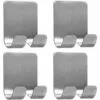 DEVENIRRICHE 4pcs Crochets Adhésifs Muraux En Acier Inoxydable, Pour Accrocher Les Clés, Robe, Manteau, Serviette, Coller Les Crochets Sur L'Armoires/Portes/Cuisine