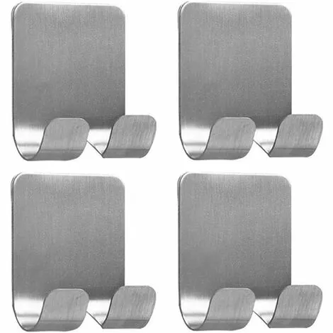 DEVENIRRICHE 4pcs Crochets Adhésifs Muraux En Acier Inoxydable, Pour Accrocher Les Clés, Robe, Manteau, Serviette, Coller Les Crochets Sur L'Armoires/Portes/Cuisine 1 DEVENIRRICHE 4pcs Crochets Adhésifs Muraux En Acier Inoxydable, Pour Accrocher Les Clés, Robe, Manteau, Serviette, Coller Les Crochets Sur L'Armoires/Portes/Cuisine