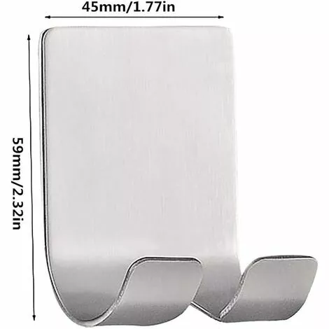 DEVENIRRICHE 4pcs Crochets Adhésifs Muraux En Acier Inoxydable, Pour Accrocher Les Clés, Robe, Manteau, Serviette, Coller Les Crochets Sur L'Armoires/Portes/Cuisine 2 DEVENIRRICHE 4pcs Crochets Adhésifs Muraux En Acier Inoxydable, Pour Accrocher Les Clés, Robe, Manteau, Serviette, Coller Les Crochets Sur L'Armoires/Portes/Cuisine – Image 2