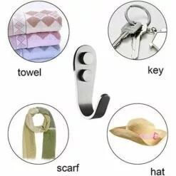 DEVENIRRICHE Crochets Porte Manteau En Acier Inoxydable, 6 Pièces Crochet Mural Porte Serviette, Patère Murale Individuelle Crochets Porte Manteau à Visser Pour Salle De Bain Peignoir Chambre Muraux,Charge 35 Kg -Treuil, cric, palan et accessoires Soldes Boutique 31512030 3