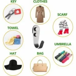 DEVENIRRICHE Crochets Porte Manteau En Acier Inoxydable, 6 Pièces Crochet Mural Porte Serviette, Patère Murale Individuelle Crochets Porte Manteau à Visser Pour Salle De Bain Peignoir Chambre Muraux,Charge 35 Kg -Treuil, cric, palan et accessoires Soldes Boutique 31512030 4