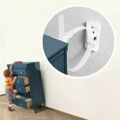 BEARSU Ceintures De Sécurité De Meubles Anti-bascule 16PCS, Dispositif De Prévention Des Chutes De Meubles, Sangles D'armoire En Nylon, Ceinture Murale De Sécurité Anti-bascule Blanche, Support Mural De Meubles Pour La Protection