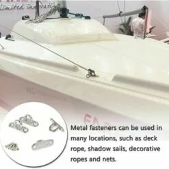 PERLE RARE Crochet De Plafond, 50KG Capacité Acier Inoxydable Plaques à Oeil Oblongues Pour Balançoires De Yoga Hamacs Auvent Accessoires De Bateau (16 Pièces) -Treuil, cric, palan et accessoires Soldes Boutique 31780711 4