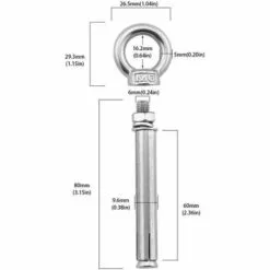 AIDUCHO Boulons à Expansion M6 X 80mm Manchon En Acier Boulon à œil 304 Inoxydable Expansion Du Béton Ancrage Vis à Oeil Chevilles Boulons 5-Pack -Treuil, cric, palan et accessoires Soldes Boutique 32529624 5