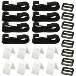 BETTERLIFE Set De 8 Sangles De Maintien | Sangles Et Clips De Fixation Pour Les Enrouleurs | Accessoires De Rechange Pour Système D'enrouleurs Mobiles, Bâches Et Couvertures De Piscine