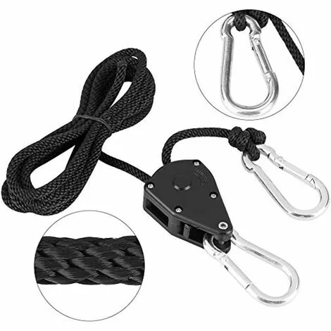 AIDUCHO Cliquet De Corde Cliquet Hanger Poulie Corde(2 PCS),Cordes à Crochet Cordes à Cliquet, Crochets, élingues D'éclairage D'usine, Crochets De Charge Réglables, Jusqu'à Un Poids Maximum De 68 Kg. 2 AIDUCHO Cliquet De Corde Cliquet Hanger Poulie Corde(2 PCS),Cordes à Crochet Cordes à Cliquet, Crochets, élingues D'éclairage D'usine, Crochets De Charge Réglables, Jusqu'à Un Poids Maximum De 68 Kg. – Image 2