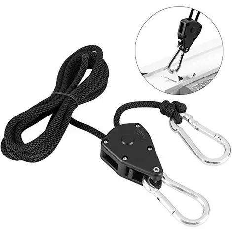 AIDUCHO Cliquet De Corde Cliquet Hanger Poulie Corde(2 PCS),Cordes à Crochet Cordes à Cliquet, Crochets, élingues D'éclairage D'usine, Crochets De Charge Réglables, Jusqu'à Un Poids Maximum De 68 Kg. 3 AIDUCHO Cliquet De Corde Cliquet Hanger Poulie Corde(2 PCS),Cordes à Crochet Cordes à Cliquet, Crochets, élingues D'éclairage D'usine, Crochets De Charge Réglables, Jusqu'à Un Poids Maximum De 68 Kg. – Image 3