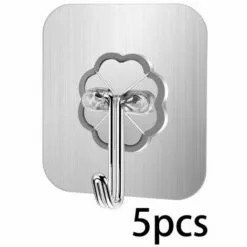 Triomphe 5pcs Transparent Forte Portes Auto-adhésives De Porte Suspendue Suspension Crochet Aspirant Cuisine Lourde Salle De Bain Vent Tasse D'aspiration