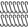 BRIDAY Crochet S, 20 Pièces Crochets Aluminium En S De Suspendus, Crochets De Suspension Crochets En S Noir Crochets De Fini Mat Pour Cuisine, Chambre à Coucher