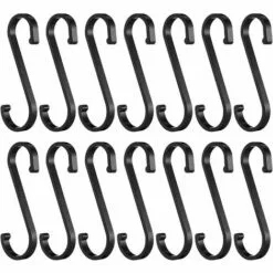 BRIDAY Crochet S, 20 Pièces Crochets Aluminium En S De Suspendus, Crochets De Suspension Crochets En S Noir Crochets De Fini Mat Pour Cuisine, Chambre à Coucher