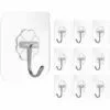DEVENIRRICHE 10 Pièces Crochets Auto-adhésifs Magiques Réutilisables Crochet Adhésif Transparent Crochets De Manteau Crochets En Plastique