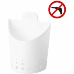 Tesa PowerStrips Petit Panier Résistant à L'eau En Plastique, Pose Facile Sans Perçage (59705-00000-02)