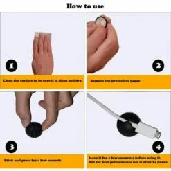 ABCRITAL Câble Clips De Cordon Pour Organisateur Pince De Support Pour Organisateur Système De Gestion De Cordon Auto-Adhésif Pour Charger Les Câbles De Casque Réseau Usb Pour Bureau De Voiture Bureau À Domicile (Paquet De 6 Silicone Noir) -Treuil, cric, palan et accessoires Soldes Boutique 34696438 3