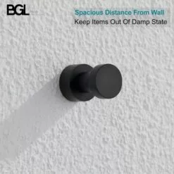 BETTERLIFE Lot De 5 Crochets Muraux Adhésifs Très Résistants Pour Salle De Bain, Cuisine, Placard, Armoire - En Laiton - Noir -Treuil, cric, palan et accessoires Soldes Boutique 35239423 3