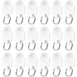 BRIDAY Crochets De Planeur De Rideau Rail De Voie Rail De Rideau Rouleaux De Roue Muets Crochet Poulie à Billes 50PCS (2,4 X 1,5 X 1 CM)