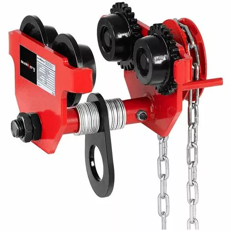 STEINBERG Chariot Porte-Palan Direction Par Poussée CMU 1000kg Larg. 65-110mm Avec Chaine - Argent, Vert Foncé 1 STEINBERG Chariot Porte-Palan Direction Par Poussée CMU 1000kg Larg. 65-110mm Avec Chaine - Argent, Vert Foncé