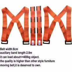 QDRECLOD Sangle Déménagement, Bretelles De Levage, Système De Levage Et De Déplacement De 2 Personnes Avec Coussin, Déplacez, Transportez Et Sécurisez Facilement Des Meubles, Objet Lourd Jusqu'à 400KG - Orange -Treuil, cric, palan et accessoires Soldes Boutique 35892393 5