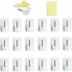 BETTERLIFE 20 Pcs Rideaux Crochets Adhésifs Pour Tringle Rideau Crochet Autocollant Accroche Rideau Sans Percage Pour Rideau Canne De Cuisine De Chambre De Salle De Bain De Balcon
