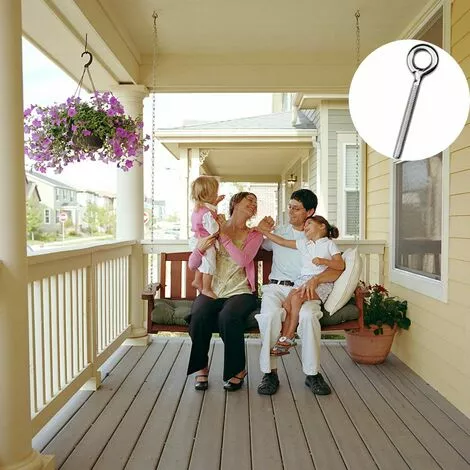 BETTERLIFE Lot De 10 M4 Vis à Oeil Boulons à Anneau Soudés Anneaux à Vis Crochet à Oeil Boulon Pour Balançoire Machine Extérieure 2 BETTERLIFE Lot De 10 M4 Vis à Oeil Boulons à Anneau Soudés Anneaux à Vis Crochet à Oeil Boulon Pour Balançoire Machine Extérieure – Image 2