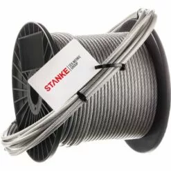 Seilwerk STANKE 100 M Câble En Acier Inoxydable En PVC 4 Mm 7x7 Cordage En Acier Inoxydable INOX V4A A4