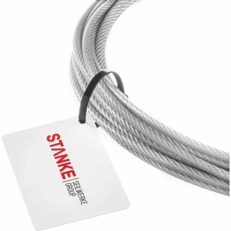 Seilwerk STANKE 100 M Câble En Acier Inoxydable En PVC 4 Mm 7x7 Cordage En Acier Inoxydable INOX V4A A4 2 Seilwerk STANKE 100 M Câble En Acier Inoxydable En PVC 4 Mm 7x7 Cordage En Acier Inoxydable INOX V4A A4 – Image 2