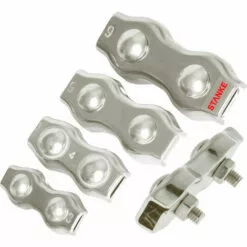 Seilwerk STANKE 5x Serre-Câble Plat De Selle Double Acier Inoxydable Taille 3 Connecteur Inox Duplex Pour Câble D’Acier 3 Mm