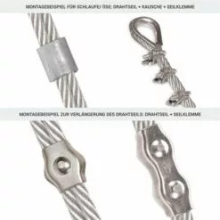 Seilwerk STANKE Câble D’acier Inoxydable V4A, 10m, Diamètre 3mm 7x7, 8x Cosse-cœur V4A, 16x Serre-câble à étrier V4A - SET 3 7 Seilwerk STANKE Câble D’acier Inoxydable V4A, 10m, Diamètre 3mm 7x7, 8x Cosse-cœur V4A, 16x Serre-câble à étrier V4A - SET 3 -Treuil, cric, palan et accessoires Soldes Boutique 36369761 3