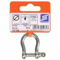 KSX Manille Lyres 6mm, A4 RVS AISI 316, 1.500 DaN -Treuil, cric, palan et accessoires Soldes Boutique 36415749 3