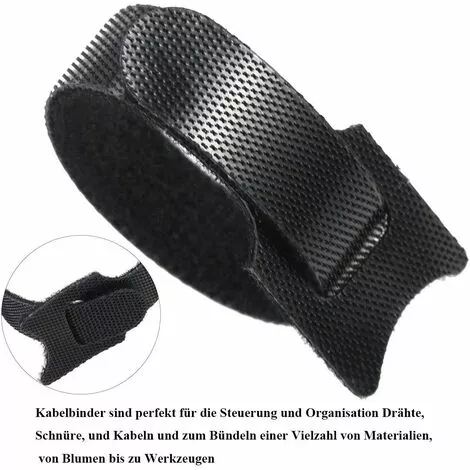 ABCRITAL Attache Cable, Noir Réglable Réutilisable Serre Cable Auto-Agrippant (100 Pièces 150 X 12 Mm) 2 ABCRITAL Attache Cable, Noir Réglable Réutilisable Serre Cable Auto-Agrippant (100 Pièces 150 X 12 Mm) – Image 2