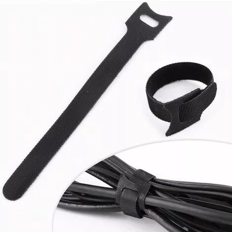 ABCRITAL Attache Cable, Noir Réglable Réutilisable Serre Cable Auto-Agrippant (100 Pièces 150 X 12 Mm) 3 ABCRITAL Attache Cable, Noir Réglable Réutilisable Serre Cable Auto-Agrippant (100 Pièces 150 X 12 Mm) – Image 3