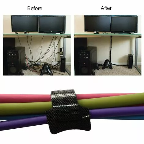 ABCRITAL Attache Cable, Noir Réglable Réutilisable Serre Cable Auto-Agrippant (100 Pièces 150 X 12 Mm) 4 ABCRITAL Attache Cable, Noir Réglable Réutilisable Serre Cable Auto-Agrippant (100 Pièces 150 X 12 Mm) – Image 4