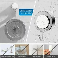 BETTERLIFE Crochet à Ventouse Sous Vide Pour Salle De Bains Toilettes Cuisine Crochet Serviette Puissant Crochet De Douche Peignoir En Acier Inoxydable (2pack) 7 BETTERLIFE Crochet à Ventouse Sous Vide Pour Salle De Bains Toilettes Cuisine Crochet Serviette Puissant Crochet De Douche Peignoir En Acier Inoxydable (2pack) -Treuil, cric, palan et accessoires Soldes Boutique 37833697 3