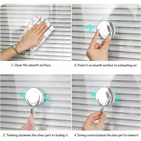 BETTERLIFE Crochet à Ventouse Sous Vide Pour Salle De Bains Toilettes Cuisine Crochet Serviette Puissant Crochet De Douche Peignoir En Acier Inoxydable (2pack) 5 BETTERLIFE Crochet à Ventouse Sous Vide Pour Salle De Bains Toilettes Cuisine Crochet Serviette Puissant Crochet De Douche Peignoir En Acier Inoxydable (2pack) – Image 5