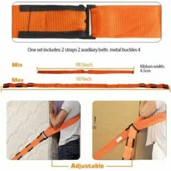 ECHOO Sangles De Levage Et De Déplacement Conçues Pour Les Objets, Les Objets Lourds Sans Mal De Dos, Les Sangles Et Les Harnais (système De Levage Et De Déplacement D'épaule à 2 Personnes) -Treuil, cric, palan et accessoires Soldes Boutique 37994753 4