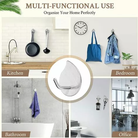 BETTERLIFE Crochets Adhésifs De La Cuisine Pour Suspendre Les Crochets De Serviette Murale Heavy Duty Heavy Duty Steel Hook Crochet D'étanche Crochet Pour Bureau De Salle De Bain, Manteau Adhésif Crochet Crochet Stick Sur Le Mur (6 Pack) 5 BETTERLIFE Crochets Adhésifs De La Cuisine Pour Suspendre Les Crochets De Serviette Murale Heavy Duty Heavy Duty Steel Hook Crochet D'étanche Crochet Pour Bureau De Salle De Bain, Manteau Adhésif Crochet Crochet Stick Sur Le Mur (6 Pack) – Image 5