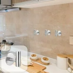 BETTERLIFE 2 PCS Auto-adhésifs Serviette Crochets Crochets Crochets Robe Crochets Acier Inoxydable Crochets Muraux Robustes Pour La Salle De Bain Cuisine Et Chambre à Coucher (Sliver) -Treuil, cric, palan et accessoires Soldes Boutique 39236250 4