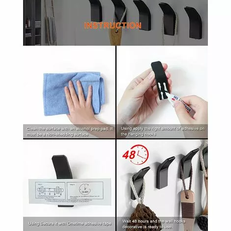 BETTERLIFE Crochets Auto-adhésifs Heavy Duty -Tea Serviette Crochets 5 Pack Nail Stick Stick Stick Sur Des Crochets, Crochets De Salle De Bain à L'épreuve De Rouille, Crochets Muraux, Amovibles Pas De Forage Crochets De Manteau Réutilisable, Crochets De Cuisine Pour 3 BETTERLIFE Crochets Auto-adhésifs Heavy Duty -Tea Serviette Crochets 5 Pack Nail Stick Stick Stick Sur Des Crochets, Crochets De Salle De Bain à L'épreuve De Rouille, Crochets Muraux, Amovibles Pas De Forage Crochets De Manteau Réutilisable, Crochets De Cuisine Pour – Image 3