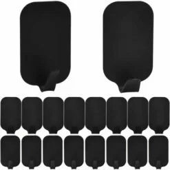 BETTERLIFE 16 Crochets Auto-adhésifs, Support Mural Adhésif En Acier Inoxydable Crochets Muraux Lourds Crochets Collants Imperméables Pour Cuisine Salle De Bain Bureaufette Toilette, Noir